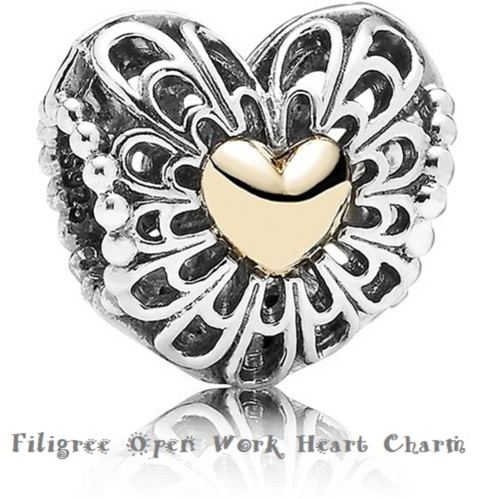 Filigree Openwork with Gold Center European Charm